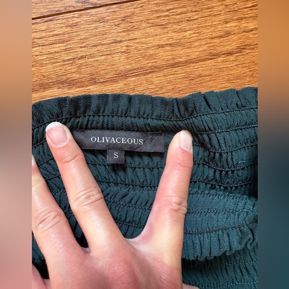 NanaMacs hunter green smocked mini skirt - Picture 4 of 4